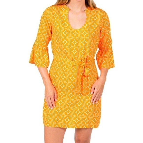 Escapada Charleston Chevron Print 3/4 Sleeve Tunic Resort dress size S - Picture 2 of 7